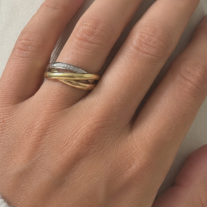 Alliance Tricolore en Or 18 Carats