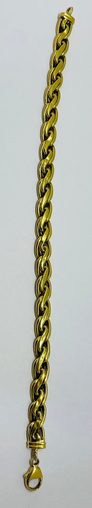 Bracelet Maillon Torsadé Or Jaune 18k - 12.3 Gr - 20 cm