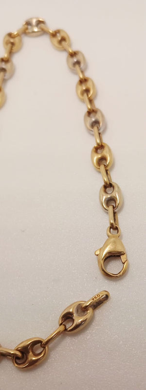 Bracelet Maillon Grain de Café en Or 18 K - 7.67 G