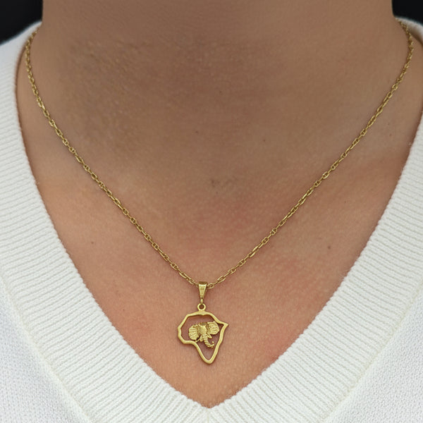Pendentif éléphant en or jaune 18k