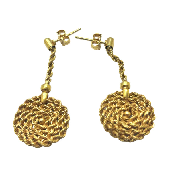 Boucles d'oreilles pendantes en or jaune 18 K