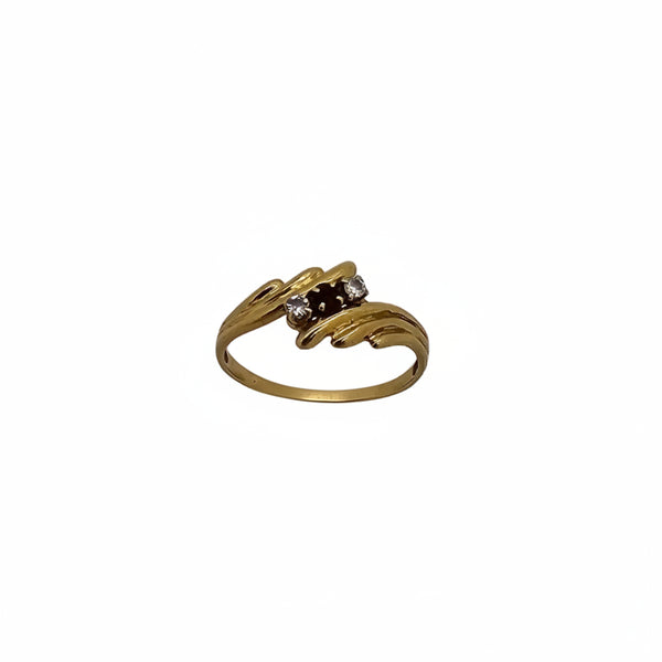 Trilogie Or Jaune 18K - 1.57 G avec Diamants et Rubis