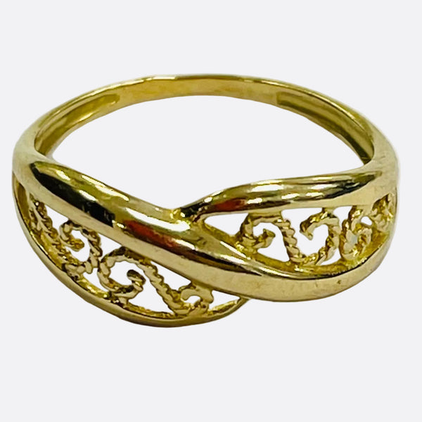 Bague Filigrane Or Jaune 18k - Taille 49 - 1.74gr