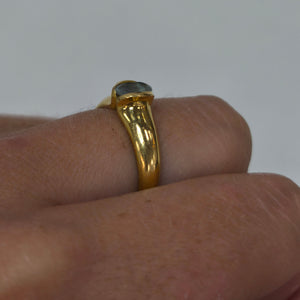 Bague Solitaire Or Jaune 750/1000 et Oxyde de Zirconium