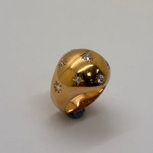 Chevalière en or 18K avec diamants Taille-53