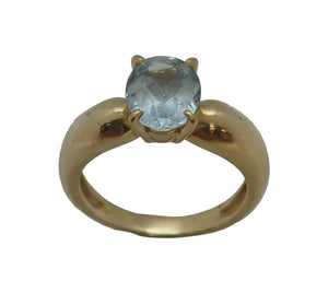 Bague Solitaire Or Jaune 18 K - Taille 56
