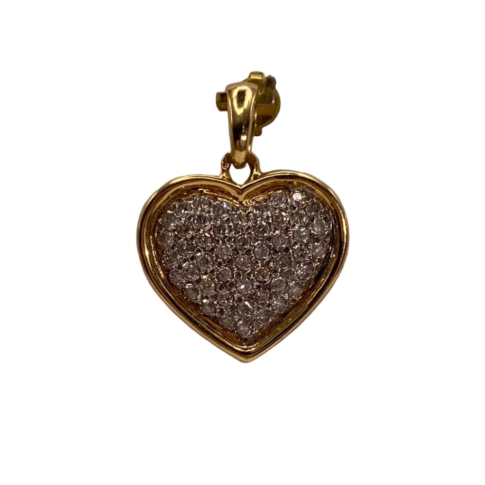 Pendentif Cœur Diamanté en Or Jaune 18K -  4.19G
