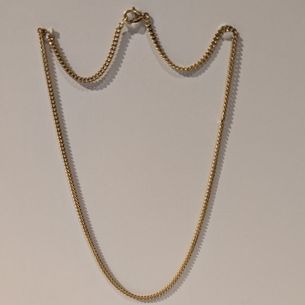Collier Or Jaune Ras du Cou Gourmette 18K Lg 40cm