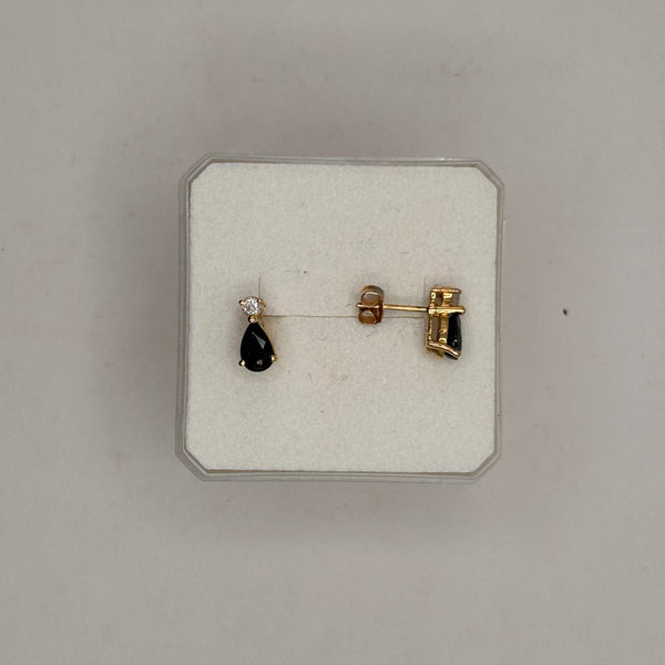 Boucles d'oreilles en Or 18k avec saphirs et oxydes