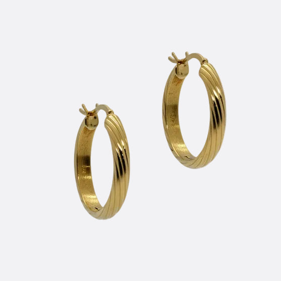Boucles d'oreilles créoles en or jaune 18k - 1.64 G
