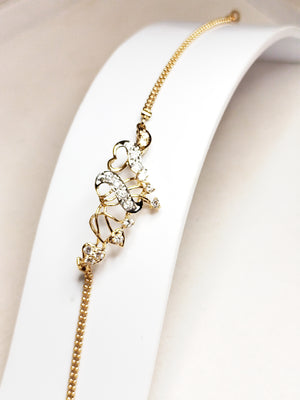 Bracelet Fantaisie en Or Jaune et Blanc 21 K - 6.06 Grs