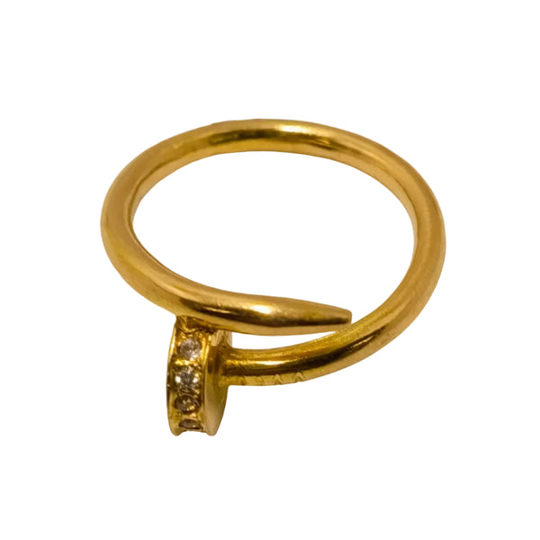 Bague Demi Tour Or Jaune 18K avec Oxyde