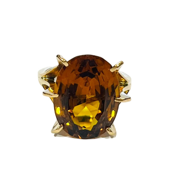Bague avec citrine en Or Jaune 18k