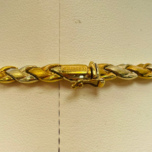 Collier Ras du Cou en Or Jaune et Or Gris 18K 21.12 Grs