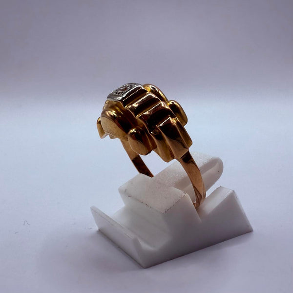 Bague Chevalière en Or Jaune 18K Taille-56.5