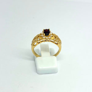 Bague en Or Jaune 18 carats avec oxydes de zircon