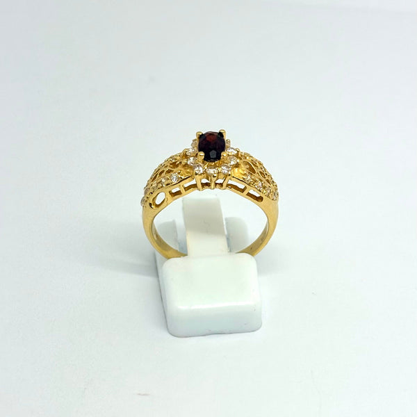 Bague en Or Jaune 18 carats avec oxydes de zircon