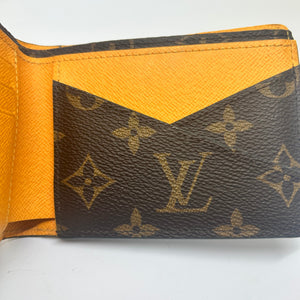 Portefeuille Louis Vuitton en toile Monogram Macassar et Jaune safran