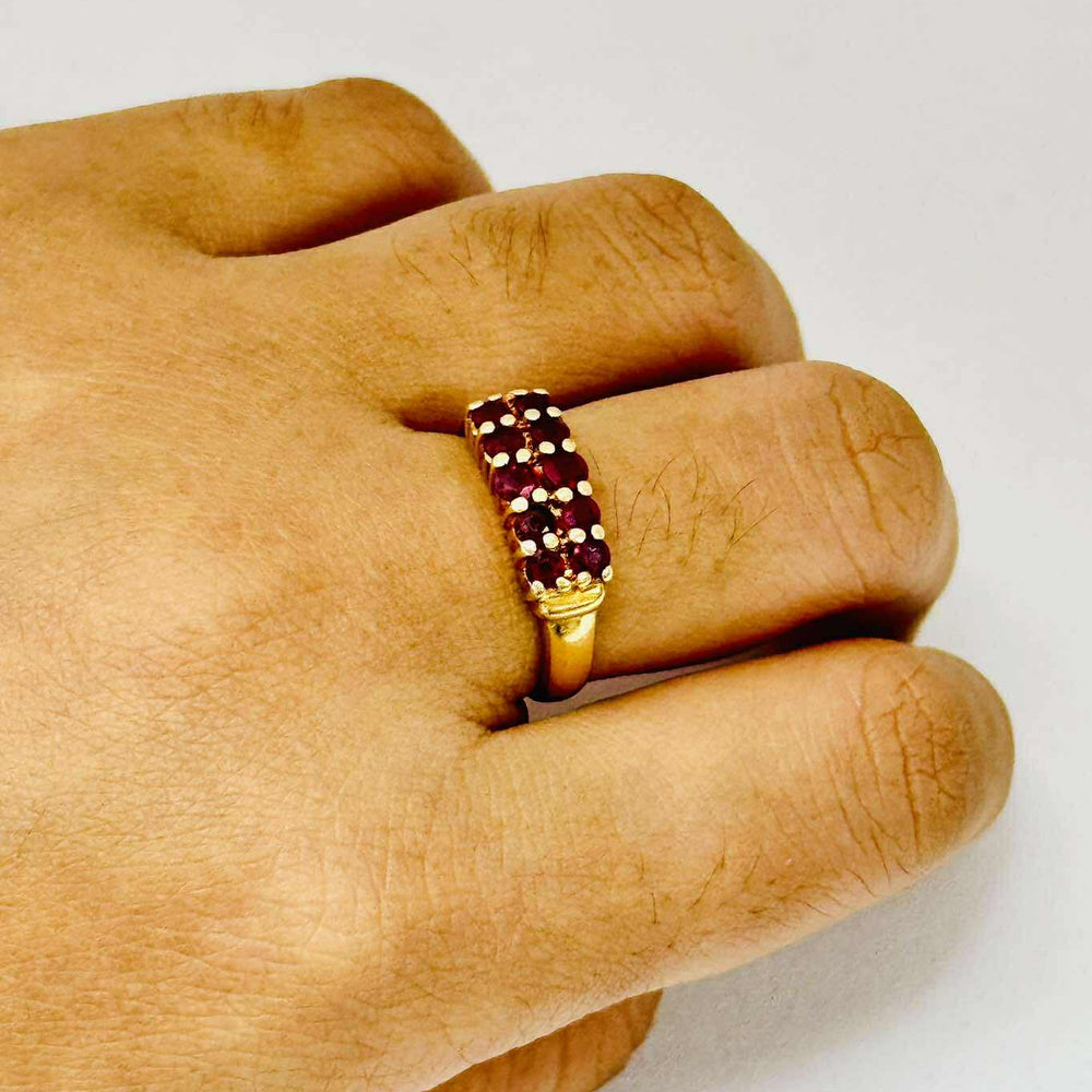 Bague Or Jaune 18 Carats avec 10 Pierres 3.60 Taille 50