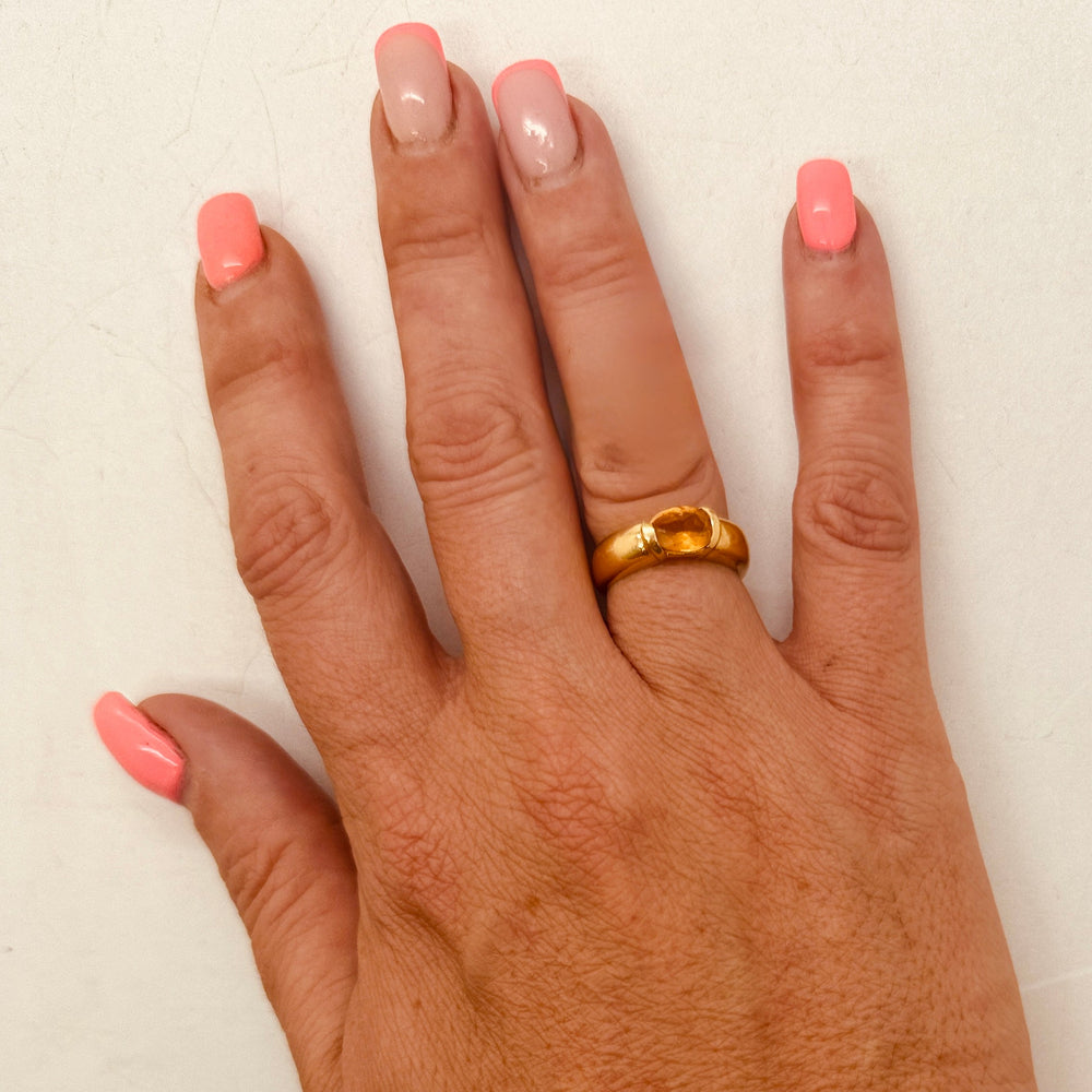 Bague en or jaune 18K avec citrine - T 52