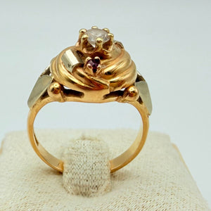 Bague Empierrée Or Jaune 750/1000 avec Oxyde de Zirconium