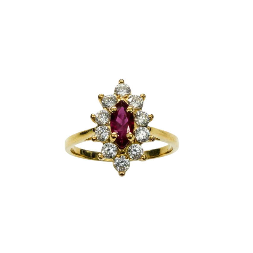 Bague Marguerite en Or Jaune 18k - 1.87 G - Taille : 46