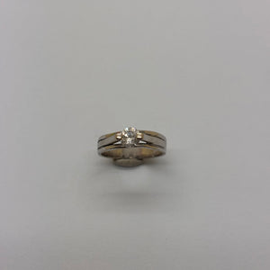 Solitaire en or blanc 18K Taille-48