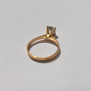 Solitaire en or jaune 18 carats avec oxyde de zirconium - T 52