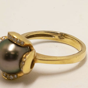 Bague Fleur en Or Jaune 18 K