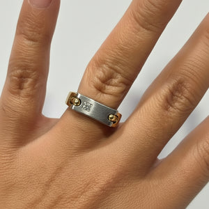 Jonc Or Jaune et Or Blanc 18 Carats avec Diam