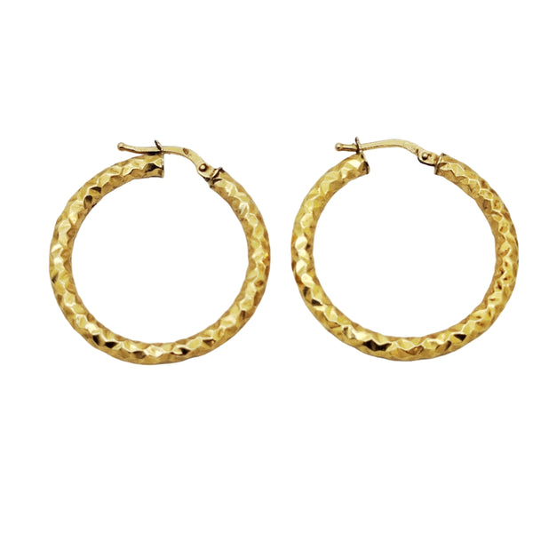 Boucles d’oreilles créoles en or jaune 18 carats 2.87 Grs