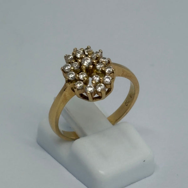 Superbe Bague Marguerite en Or Jaune 18K - Taille 54 - 3.95G