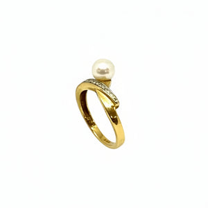 Superbe bague en or Jaune 18k avec 4 diamants