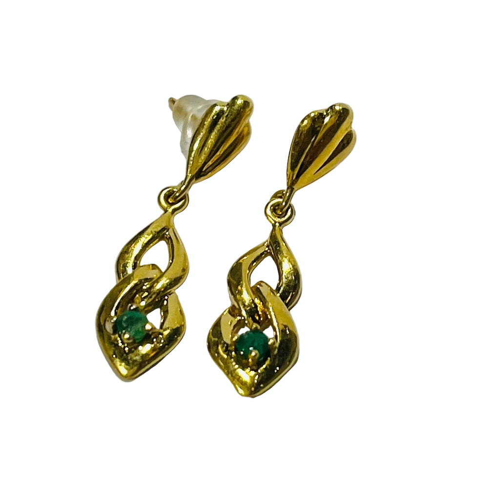 Boucles d'oreilles pendantes or jaune 18K