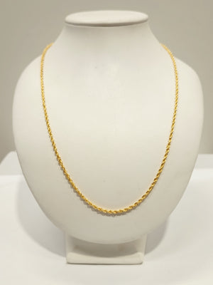 Collier Matinée Or 24 carats, maille Corde