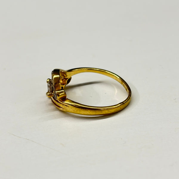 Bague en or jaune 750 avec zirconium