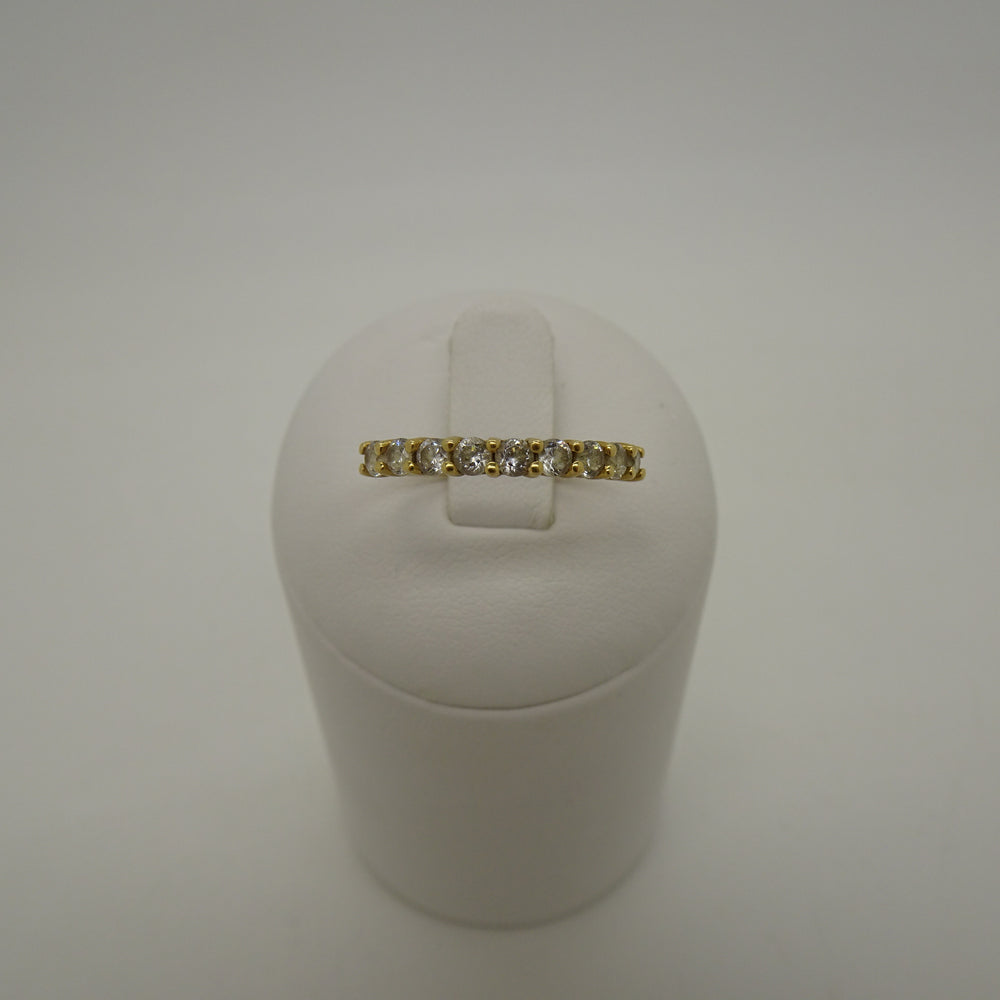 Bague en or jaune 18K avec oxydes de zirconium - T 52