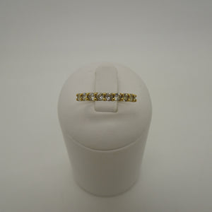 Bague en or jaune 18K avec oxydes de zirconium - T 52