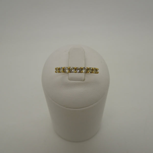 Bague en or jaune 18K avec oxydes de zirconium - T 52