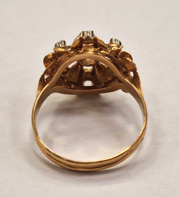 Bague vintage en Or jaune 18K avec topaze