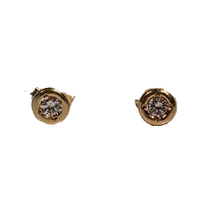 Boucles d'oreilles en or jaune et diamants