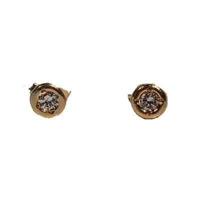 Boucles d'oreilles en or jaune et diamants