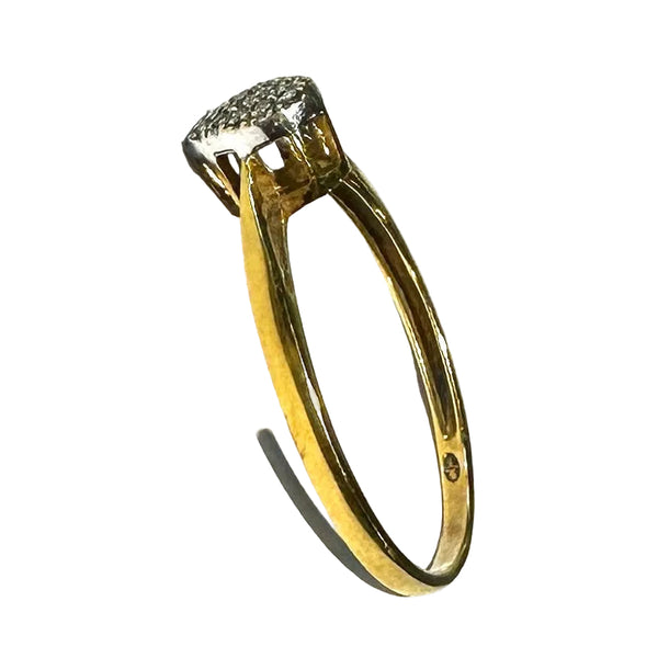 Bague Solitaire en Or Jaune 18k avec 17 diamants - T54