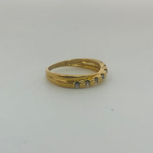 Bague Demi-Tour en Or Jaune 18K & Zirconiums