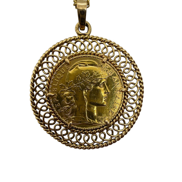 Pendentif Porte Pièce Or Jaune 18K