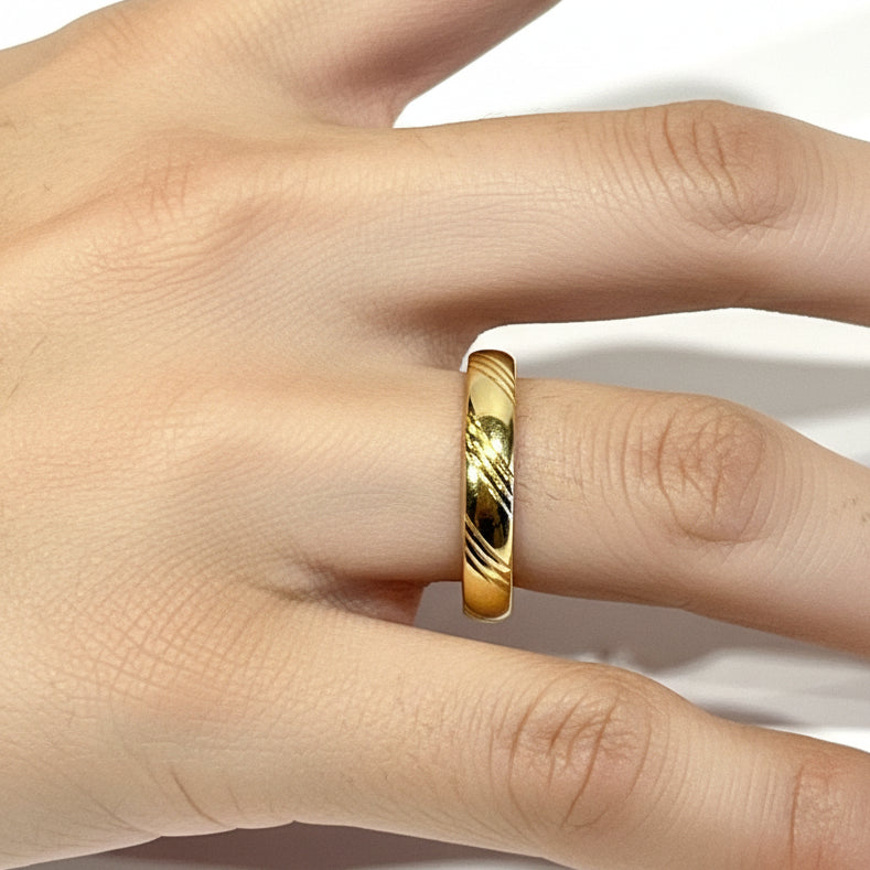 Bague Alliance Or Jaune 18K - 3.01Grs - T62