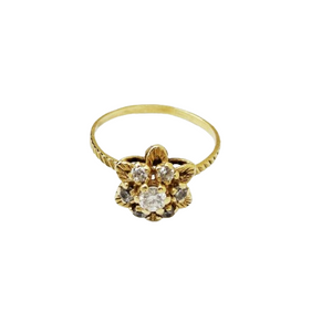 Bague Fleur en Or Jaune 18 Carats 2.39 Grs - Taille 51
