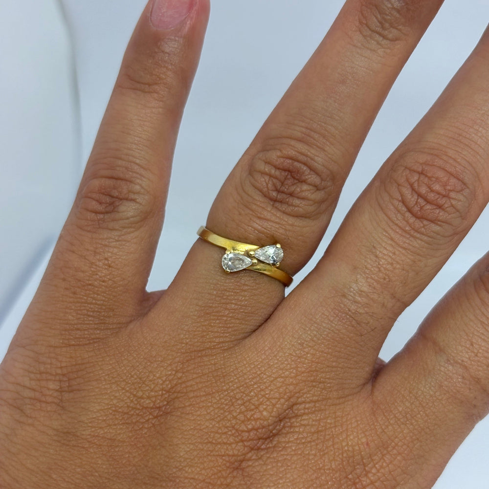 Bague en Or Jaune 18 carats avec Oxyde de Zirconium