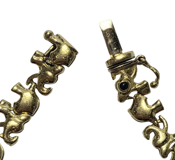Bracelet maille éléphants en or 18 carats