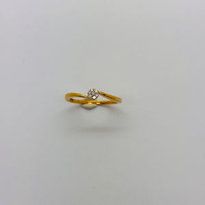 Bague solitaire en or jaune  Taille-53